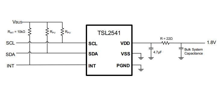Application Circuit Diagram - ams OSRAM TSL2541 Light-to-Digital Sensor